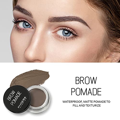 Eyebrow Pomade,Gel Professional Makeup Eyebrow Color,Matte Waterproof Brow Pomade For Long-Lasting Results,Vegan, Cruelty-Free Eyebrow Color that Fills and Shapes Brows(5#Dark Brown)