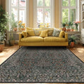 9x12 Green Washable Rug for Living Room with Non-Slip Base - Variation of Green / 9' x 12'