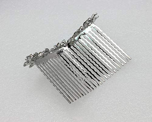 Teal Rhinestone Floral Hair Comb for Weddings & Special Occasions - Faship