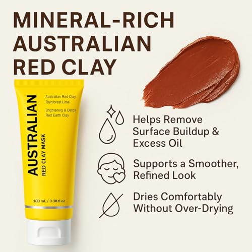 Australian Red Clay Face Mask - Mineral-Rich Detox Mud with Kakadu & Lime - Variant 1