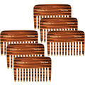 Giorgio 6 Pack Tortoiseshell Wide Tooth Detangling Combs for Thick, Curly Hair