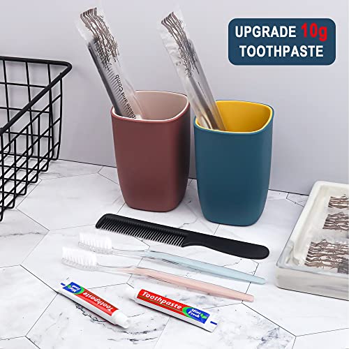 50 Pack Disposable Toothbrushes with Travel Toothpaste & Combs for Travel & Homeless Aid