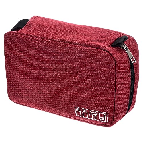 PATIKIL Travel Toiletry Bag, Portable Makeup Organizer Waterproof Toiletry Bag with Hanging Hook for Men and Women, Wine Red