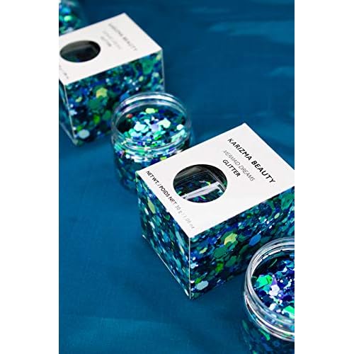 KARIZMA Mermaid Body Glitter. 30g Chunky Face, Hair, Eye and Body for Women. Rave, Festival Accessories, Cosmetic Makeup. Loose Set
