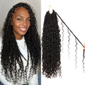 Goddess Faux Locs Crochet Hair 18 Inch - Boho Soft Locs for Black Women, Pack of 8, #1B Variation