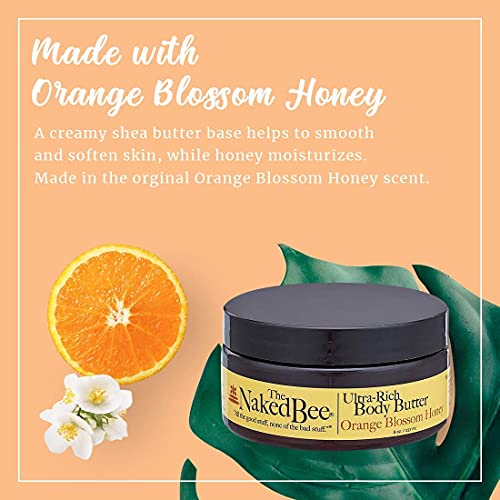 The Naked Bee Restoration Foot Balm, 2oz + Orange Blossom Honey Ultra-Rich Body Butter 8oz