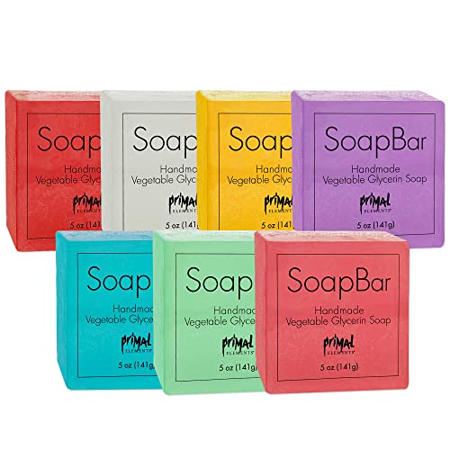 Vegetable-Based Glycerin Scented Soap Bars for Face & Body - Set of 7 Travel Size