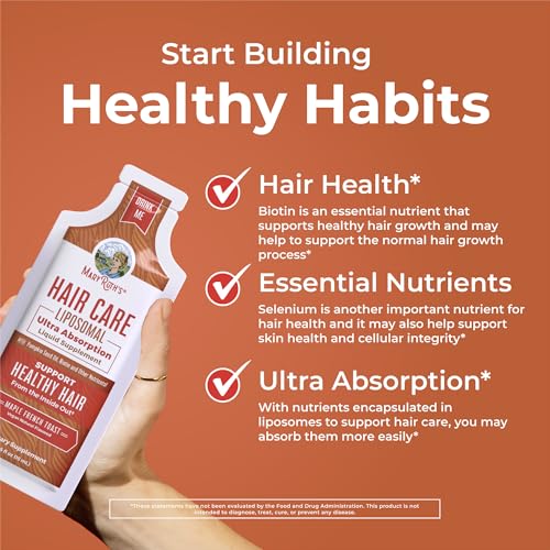 Liposomal Hair Support Supplement - Biotin, Selenium & Vitamins - Vegan & Gluten-Free, 14 Servings