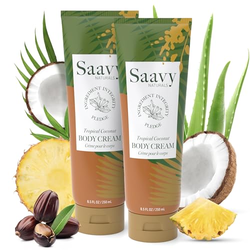 Saavy Naturals Deeply Hydrating Body Cream with Shea Butter & Tropical Coconut - 8.5 fl oz, 2 Pack