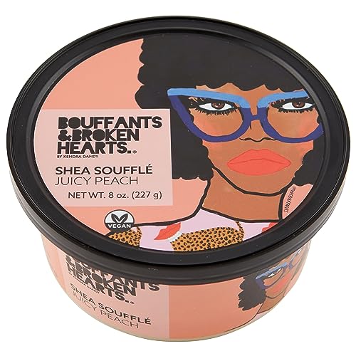 Ashanti Naturals Bouffants Bundle - Creamy Yellow Shea Butter (8oz) | Whipped Shea Butter Souffle (Juicy Peach)