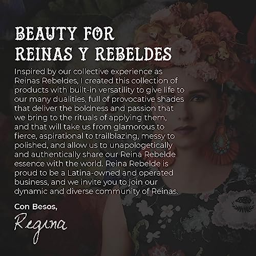 REINA REBELDE Atrevida Bold Lip Matte Stick Pencil - Punchy Red w/Hint of Orange/Long-Wearing Opaque Matte Finish/Jojoba Oil & Vitamin E/Wood Barrel Pencil/Moisturizing