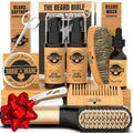 GROW ALPHA BEARD Bamboo Beard Straightener Grooming Kit for Men, Includes Oil & Tools