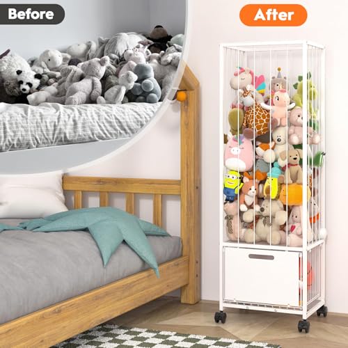 Large Metal Stuffed Animal Storage Zoo Organizer for Kids Playroom