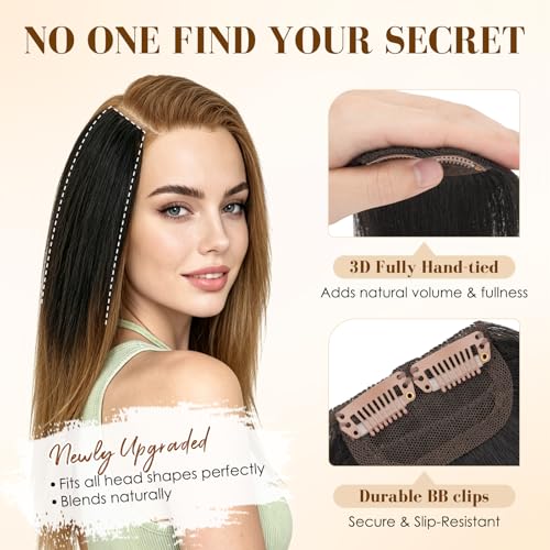 Clip-In Hair Extensions 10 Inch Natural Black 2Pcs Short Human Hair Volumizing