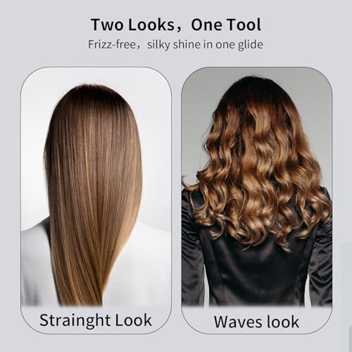 Dual Voltage Titanium Ceramic Hair Straightener with 5 Heat Settings