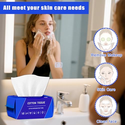 Disposable Face Towels Pack of 6 - 600 Soft & Absorbent Cotton Towels