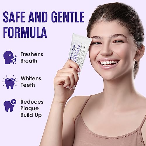 Fluoride Free Toothpaste for Sensitive Teeth - Black Seed Oil & Zinc, 4 Pack - Vegan & Natural - Sensitivity Variant