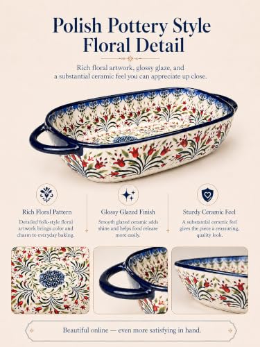 Moqidadii Olive Garland Hand-Painted Ceramic Baking Dish Set - 2 Pieces