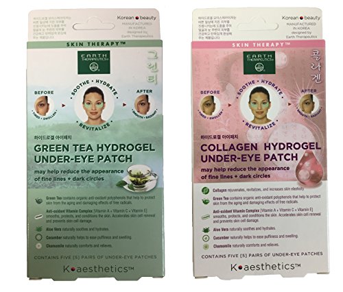 Earth Therapeutics Collagen & Green Tea Hydrogel Under Eye Patches - 10 Pairs