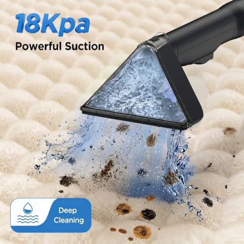 Portable Carpet Cleaner Machine 18KPa for Cars, Pets, Upholstery, Rugs