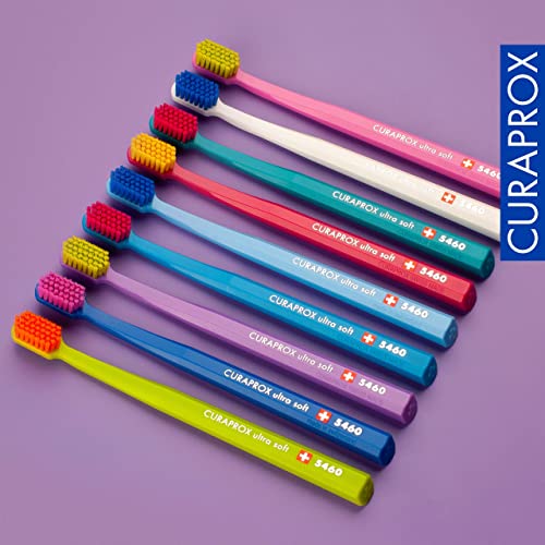 Curaprox CS 5460 Ultra-Soft Toothbrush 3-Pack - Turquoise, Light Blue, Magenta