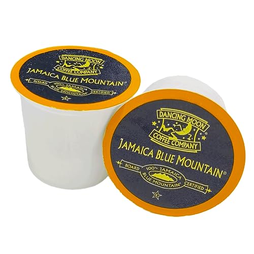 Dancing Moon Jamaica Blue Mountain Coffee Pods 2-Pack - 24 Single-Serve Cups, Authentic Medium Roast, Low-Acid, Keurig Compatible