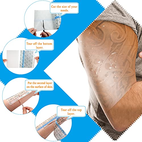 Waterproof Transparent Adhesive Bandages Set for Tattoo Aftercare - 18 Rolls, 3 Sizes