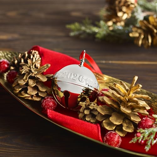 2026 Silver-Plated Sleigh Bell Ornament - 56th Edition Penguins & Presents