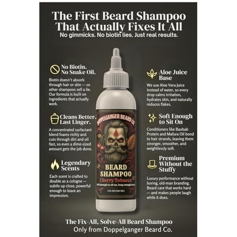 Beard Shampoo for men ? Deep Clean Beard Wash with Aloe & ACV for Softer, Fuller Beards, Dandruff & Itch Control, Explosive Lather & Lightweight Conditioning with Incredible Scents