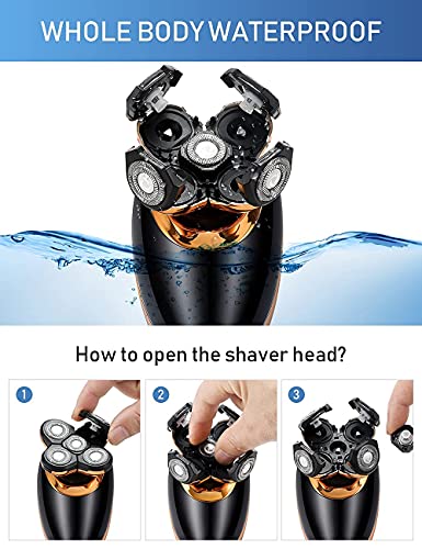 Gold 5D 5-in-1 Men's Electric Shaver & Grooming Kit Waterproof Cordless