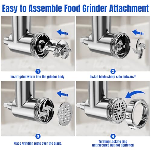 All Stainless Steel Meat Grinder Attachments for KitchenAid Mixers - Versatile & Durable
