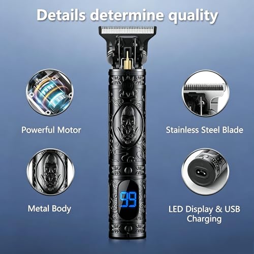 Saoilli 2 Pack Beard Trimmer for Men, Zero Gapped T-Blade Clippers, Cordless