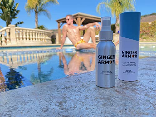 Ginger Armor 2-in-1 Mineral Sunscreen & Moisturizer for Sensitive Skin SPF 50+ - Natural, Invisible, Fragrance-Free, Face & Body, 100mL