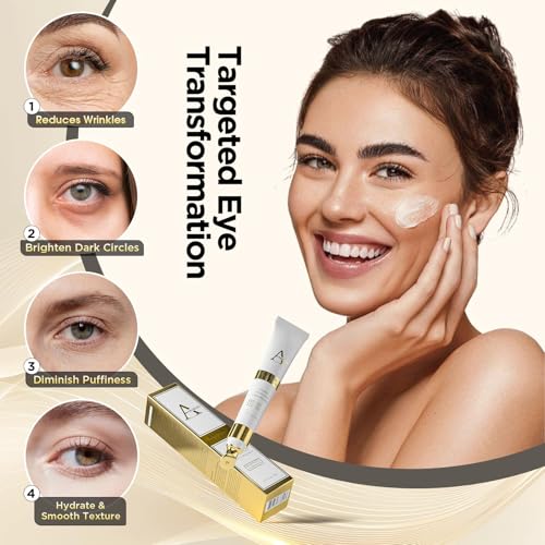 Retinol Eye Cream for Dark Circles and Puffiness ? Hydrating Eye Serum for Wrinkles and Fine Lines, Anti-Aging Under eye Cream for Women, 0.71 fl oz