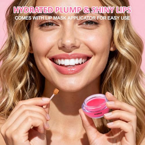 12 PCS Bee Lip Balm Honey Pot, Overnight Sleeping Lip Mask with Applicator - Propolis & Fruit Extract Moisturizing Lip Care for Dry Cracked Lips, Cute Makeup Gift for Women & Girls