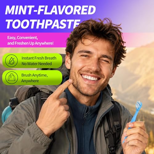 120 Pack Mint Flavor Pre-Pasted Disposable Travel Toothbrushes Ultra Soft Bristles 3-in-1 with Floss & Tongue Cleaner - Eco-Friendly, Individually Wrapped, Mixed