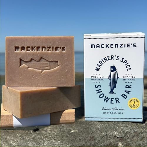MACKENZIE'S Mariner's Spice Shower Bar - Gifts for Fisherman - Gifts for Men - Gifts for Women - Natural Bar Soap - Cinnamon - Ginger - Clove - 5.5 oz