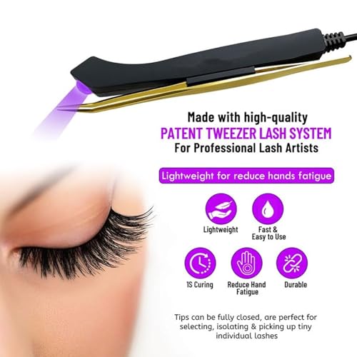 5W Lash Light Fast Curing 395-400nm, Aluminum Alloy, Foot Pedal, Eyelash Extension Nail Art UVs LED Craft Lamp with Control Switch, Multifunctional Tool
