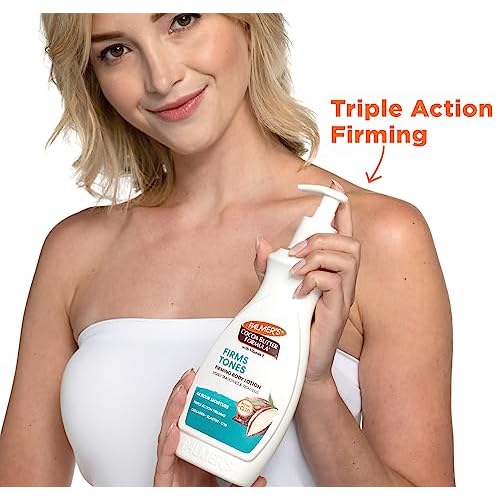 Palmer's Cocoa Butter Formula Skin Firming Body Lotion, Toning & Tightening Cream with Q10, Collagen & Elastin, Pump Bottle, 13.5 Oz. (Pack of 2)