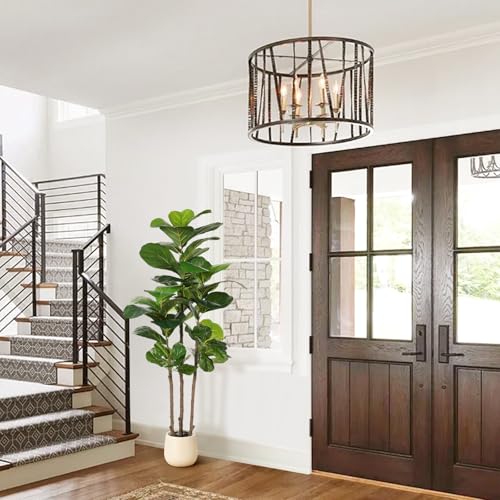 5ft Artificial Fiddle Leaf Fig Tree with White Planter - Lifelike Home Decor