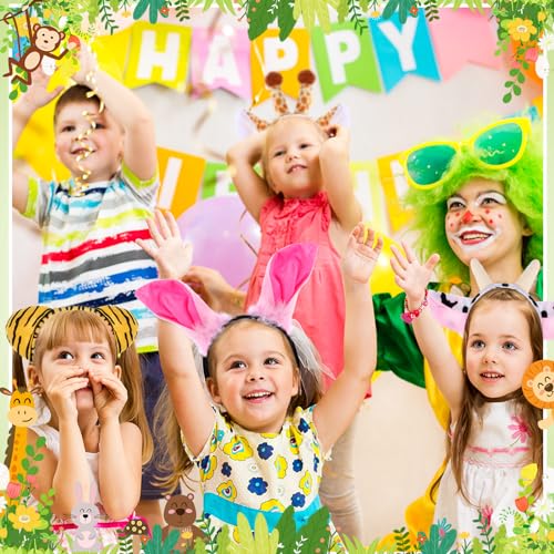 35 Pcs Animal Ears Headbands for Kids & Adults - Zoo Jungle Cat Hair Accessories