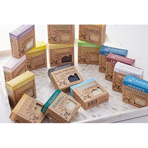Legend's Creek Farm Goat Milk Soap - Cleansing Moisturizing Bar for Hands and Body - 5 Oz Creamy Lather, Nourishing, Gentle Natural Soap for Sensitive Skin (Sandalwood Patchouli, Pack of 3)