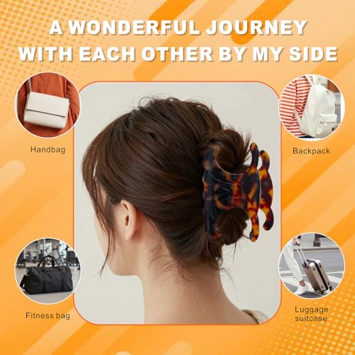 4-Pack Acetate Butterfly Hair Clips for Thick Hair - Elegant & Secure