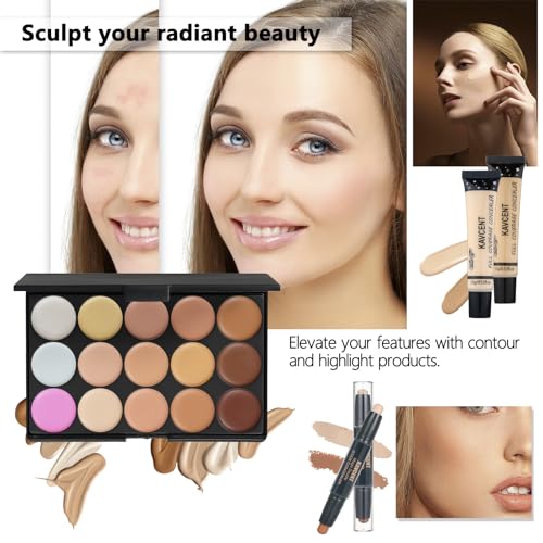All-in-One Makeup Kit for Women with Eyeshadow Palette Lip Gloss Foundation & Brushes