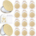 Champagne 12-Piece Compact Magnifying Mirror Gift Set with Thank You Card & Rope - Bridal Shower Wedding Favor
