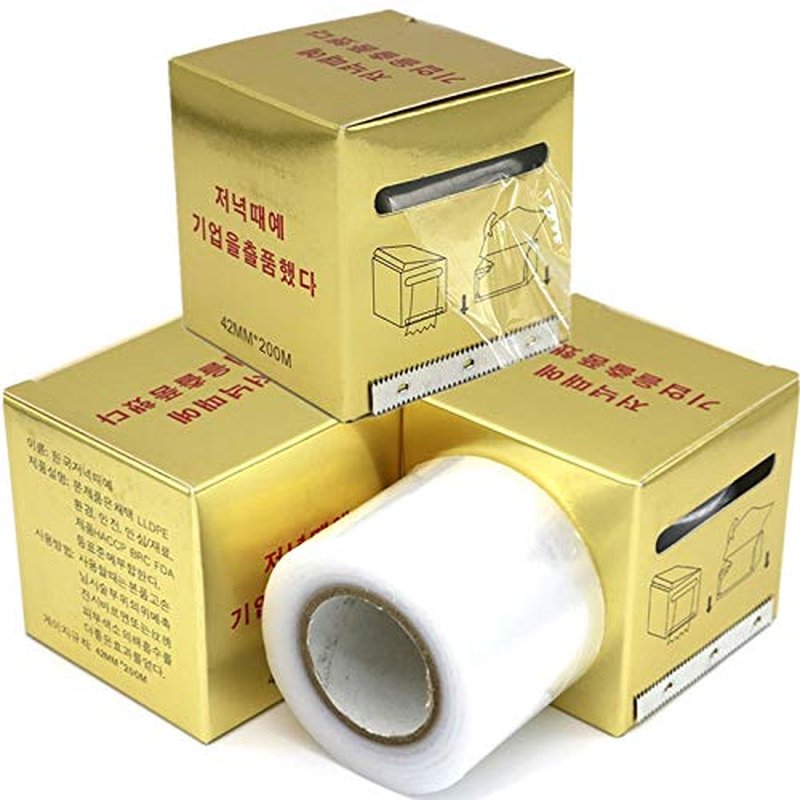 3 Rolls Tattoo Cover Disposable Eyebrow Tattoo Plastic Wrap Preservative Film for One-Way Eyebrow Lips Permanent Make Up Supplies Wrap Tape Transparent