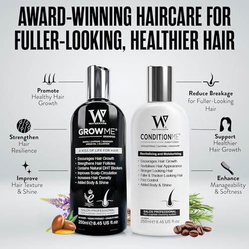 Watermans UK Hair Growth Shampoo & Conditioner Biotin Argan Oil Men Women