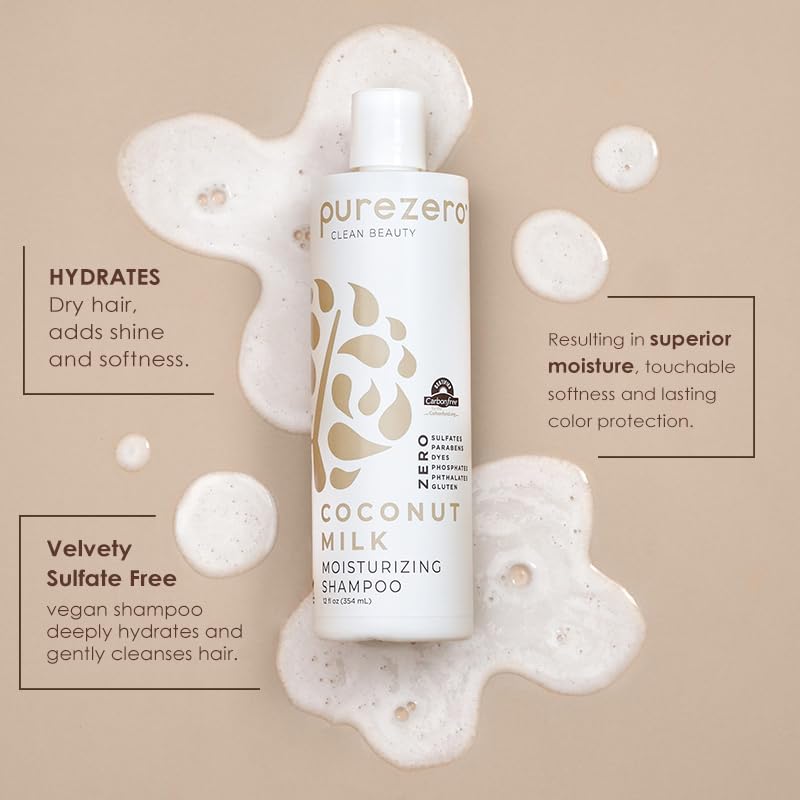 12 Fl Oz Coconut Milk Shampoo & Conditioner Set - Vegan, Sulfate-Free, Hydrating