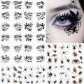 110+ PCS Halloween Face Tattoos, Spider Tattoo Temporary, Halloween Witch Makeup for Women, Halloween Costume Accessories for Adult Kids