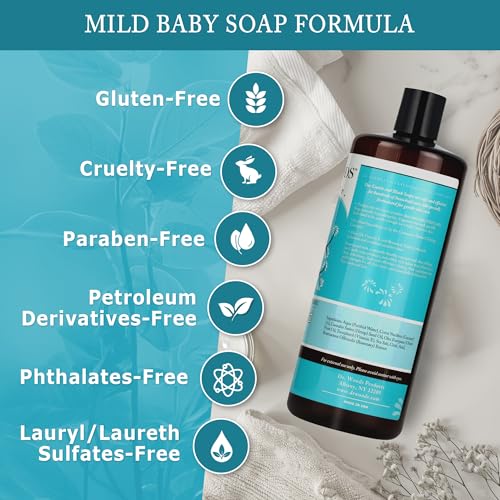 Unscented Baby Mild Castile Liquid Soap - 32 Fl Oz Pack of 2